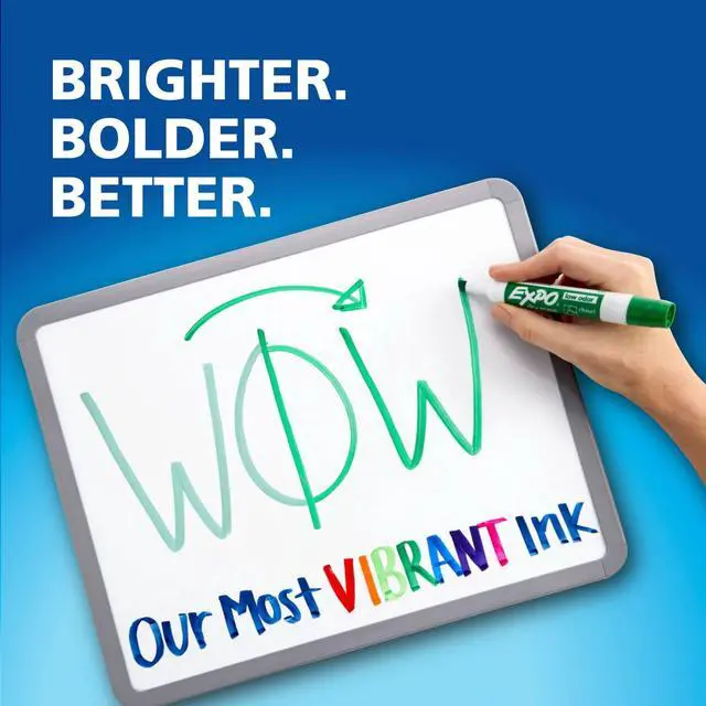 Alt view image 3 of 7 - EXPO Low Odor Dry Erase Marker Starter Set, Fine Tip, Assorted Colors, 7 Piece Kit