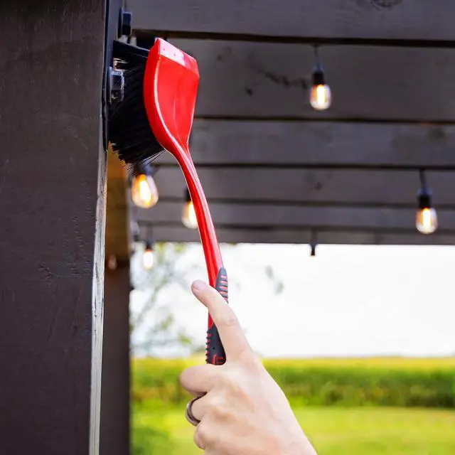 Alt view image 3 of 7 - Libman High Power Red and Black Long Handle Scrub Brush 3.75 Inch Width