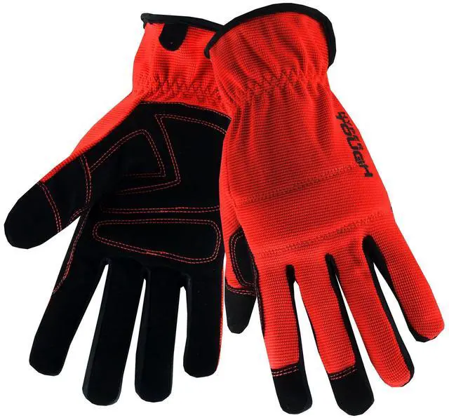 Alt view image 7 of 7 - Hyper Tough Synthetic Leather Work Gloves with Knuckle Protection, 1 Pair, Size Medium Various Color