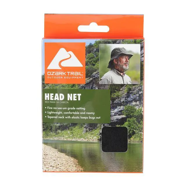 Alt view image 7 of 7 - (2 pack) Ozark Trail Head Mosquito Net, Black