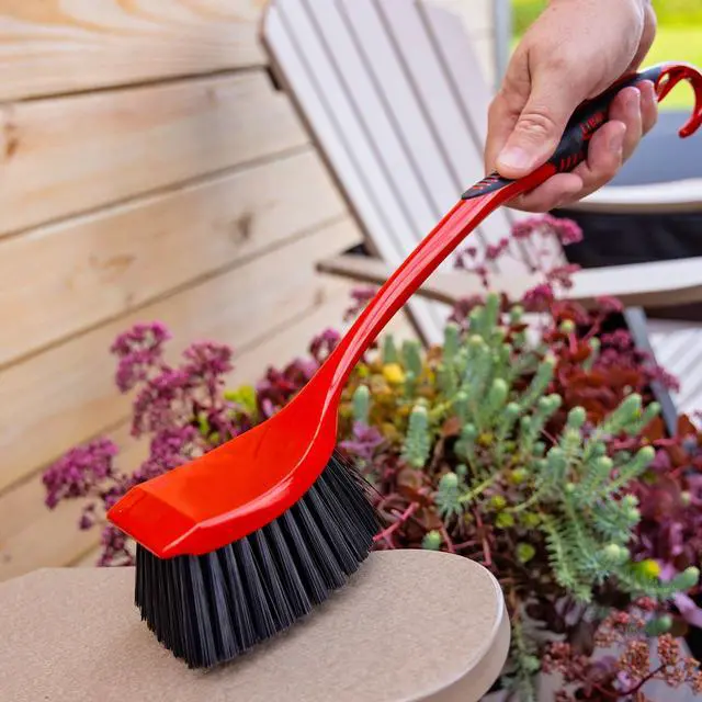 Alt view image 5 of 7 - Libman High Power Red and Black Long Handle Scrub Brush 3.75 Inch Width