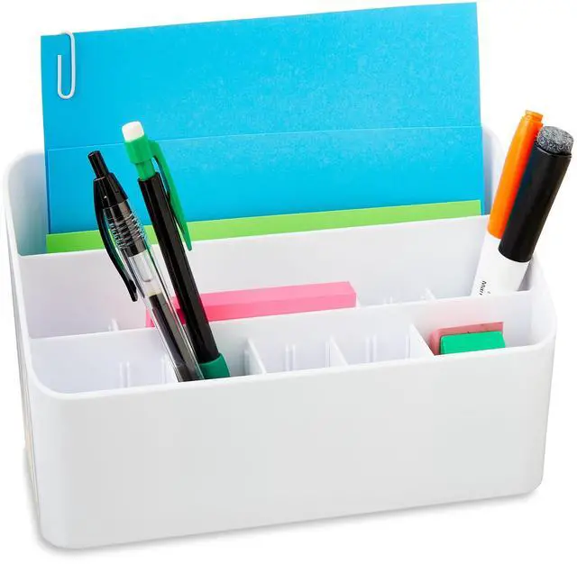 Alt view image 4 of 6 - Pen+Gear White All in One Desktop Storage Organizer for School and Office Supplies