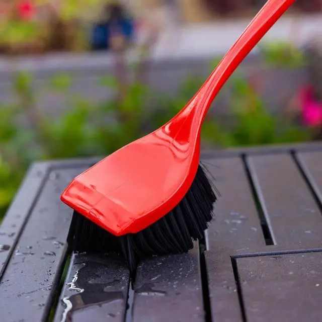 Alt view image 6 of 7 - Libman High Power Red and Black Long Handle Scrub Brush 3.75 Inch Width