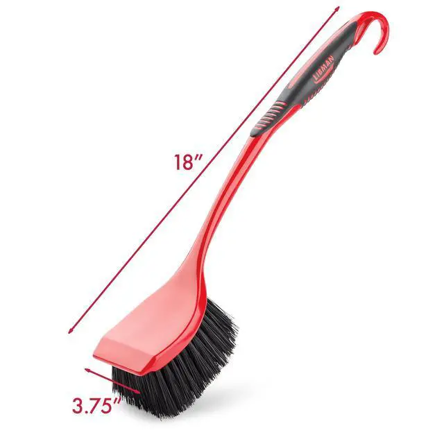 Alt view image 7 of 7 - Libman High Power Red and Black Long Handle Scrub Brush 3.75 Inch Width