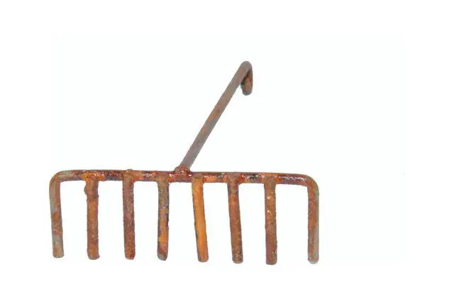 Alt view image 4 of 7 - G & F Fairy Garden Miniature Tool Set, Metal Decorative Spade, Pitchfork, Rake and Hoe, Brown, 1 Set