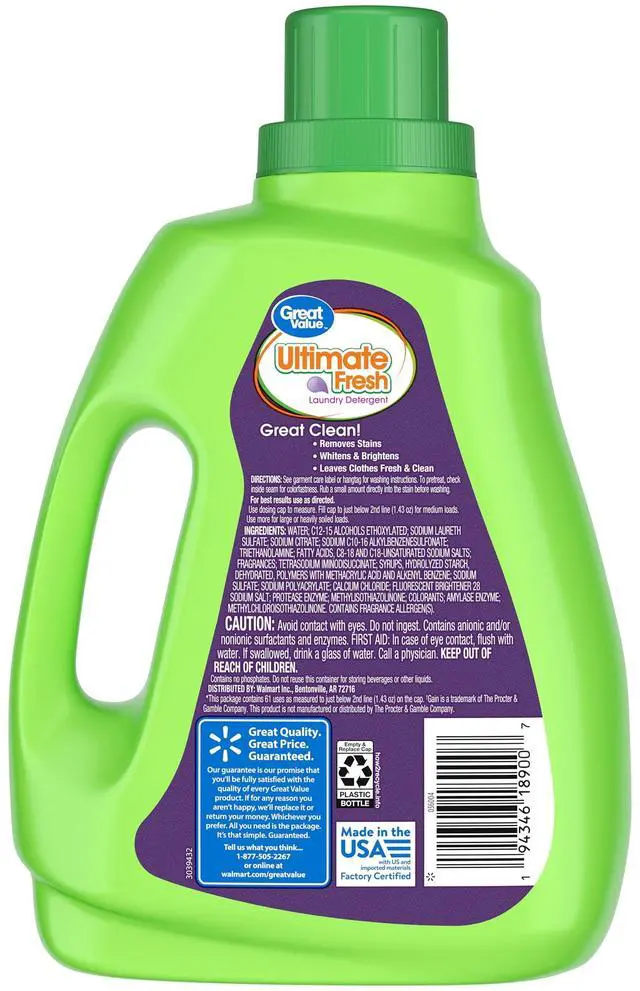 Alt view image 6 of 7 - Great Value Ultimate Fresh Laundry Detergent, Twilight Dreams, 88 fl oz, 61 Loads