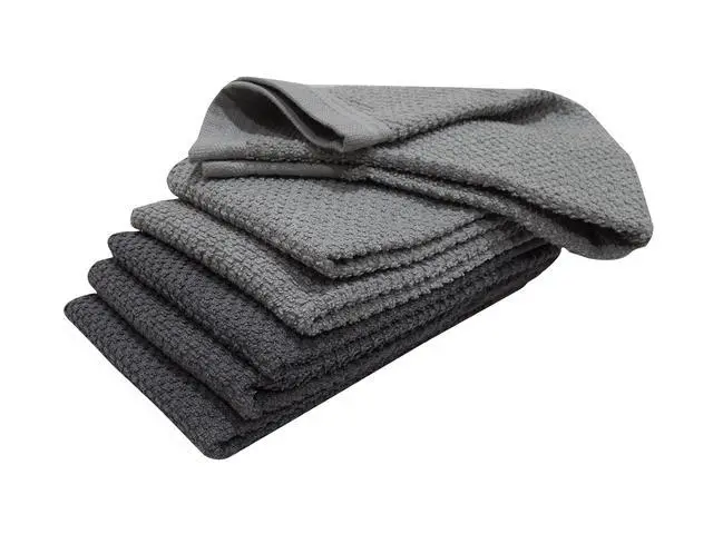 Alt view image 2 of 6 - Mainstays 6-Piece Bar Mop Kitchen Towel Set, Gray