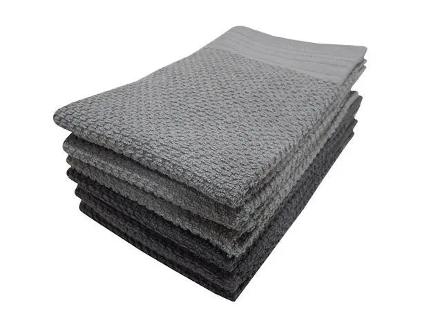 Alt view image 4 of 6 - Mainstays 6-Piece Bar Mop Kitchen Towel Set, Gray