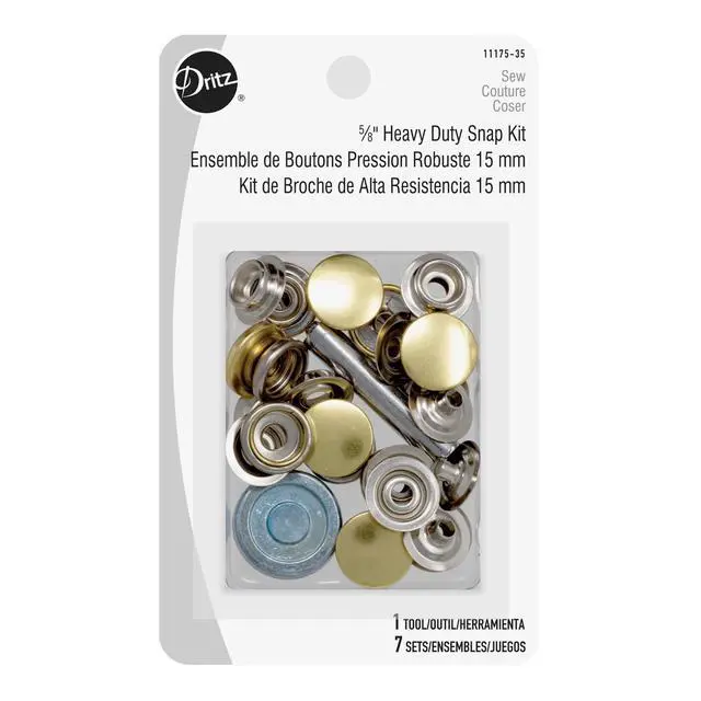 Alt view image 4 of 7 - Dritz Heavy Duty Snap Kit, 7 Count, Gold
