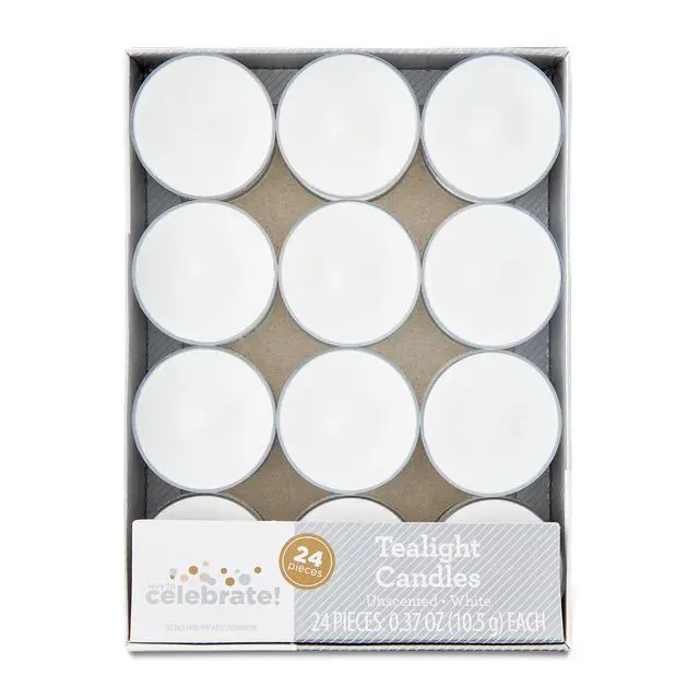 Alt view image 3 of 6 - Way To Celebrate Tealight Candles, Unscented, White, 24 Pack, Plastic Cup