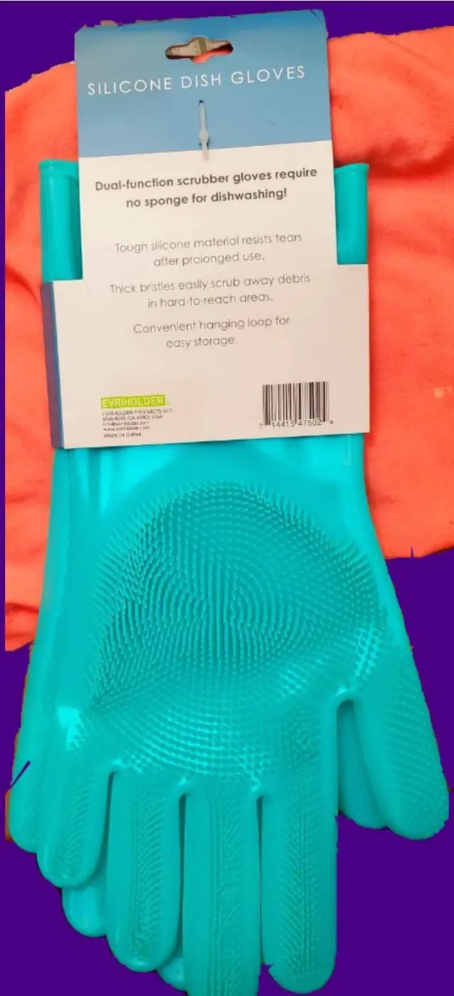 Alt view image 2 of 2 - Evri Silicone Scrub Gloves Cleaning