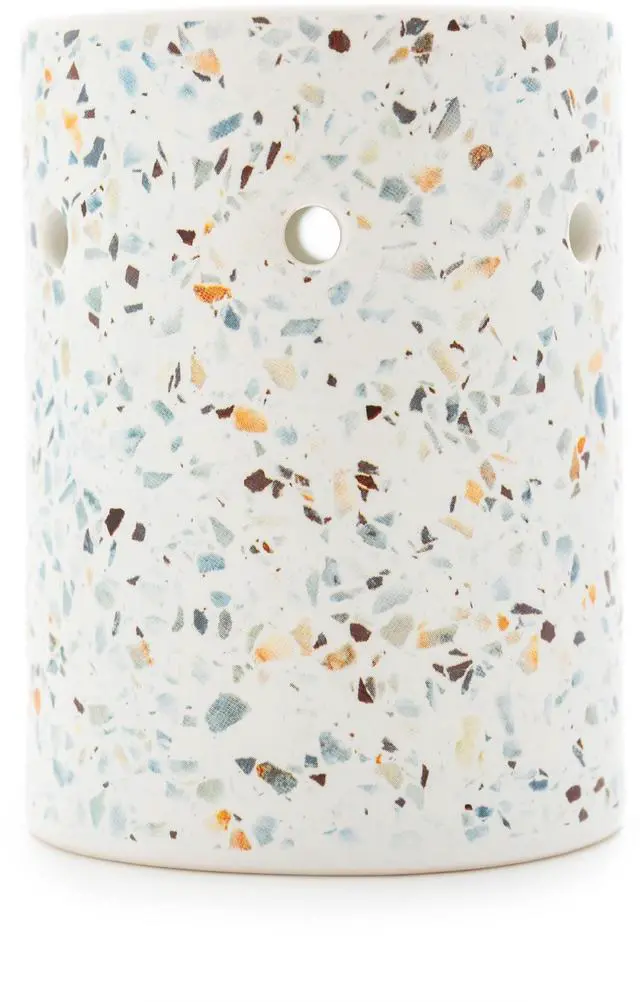 Main image of Mainstays Tealight Ceramic Warmer, Multi-Colored Terrazzo, 1 Pc