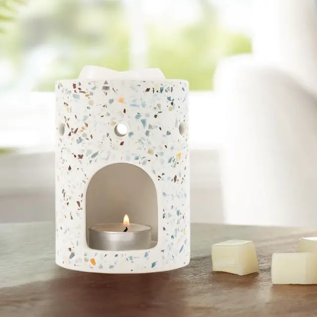 Alt view image 2 of 6 - Mainstays Tealight Ceramic Warmer, Multi-Colored Terrazzo, 1 Pc