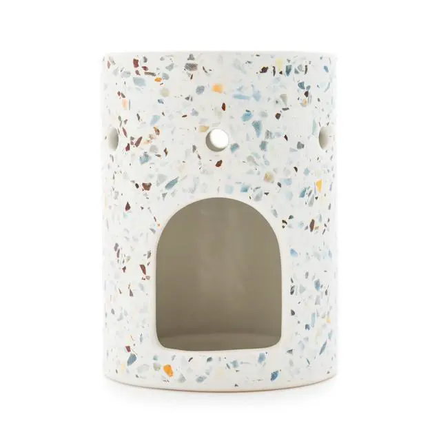 Alt view image 3 of 6 - Mainstays Tealight Ceramic Warmer, Multi-Colored Terrazzo, 1 Pc