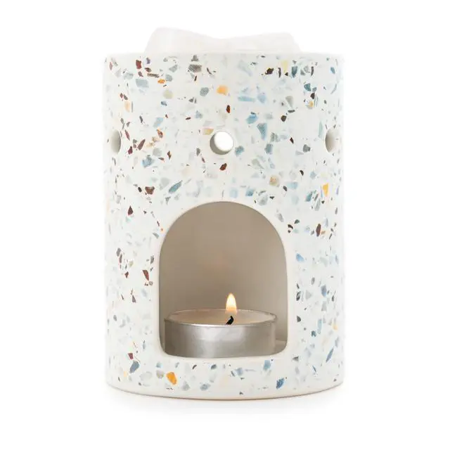 Alt view image 4 of 6 - Mainstays Tealight Ceramic Warmer, Multi-Colored Terrazzo, 1 Pc