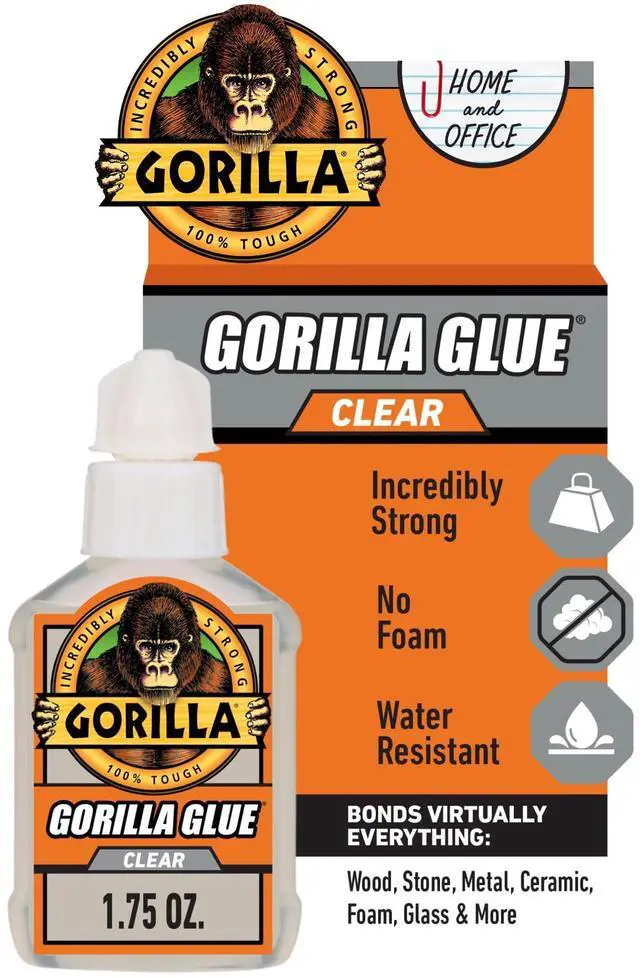 Main image of Gorilla Glue Clear Liquid Polyurethane Glue 1.75 Ounce Bottle, full cure in 24 hours