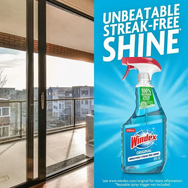 Alt view image 13 of 13 - Windex Glass, Window, and Mirror Cleaner Refill, Original Blue, 67.6 fl oz