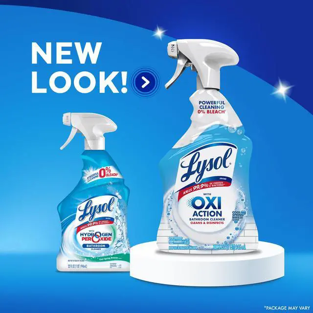 Alt view image 7 of 7 - Lysol Bathroom Cleaner OXI Action Spray, Cleaning, Sanitizing, & Disinfecting Spray with Hydrogen Peroxide, Bleach Free, Cool Spring Breeze Scent, 32 fl oz