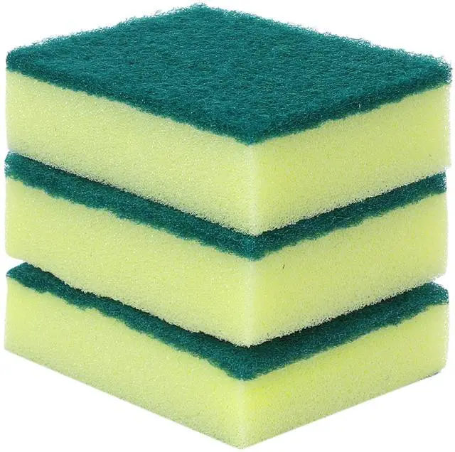 Main image of Unique Bargains Kitchen Cleaning Sponge Non-Scratch Scrub Sponges Green 3 Pcs