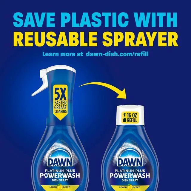 Alt view image 3 of 7 - Dawn Platinum Powerwash Dish Spray, Dish Soap, Lemon Starter Kit, 16 fl oz