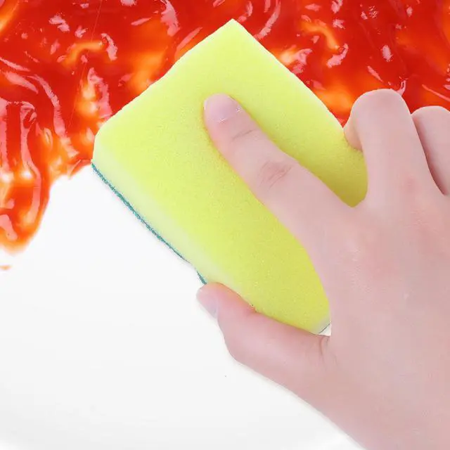 Alt view image 4 of 6 - Unique Bargains Kitchen Cleaning Sponge Non-Scratch Scrub Sponges Green 3 Pcs