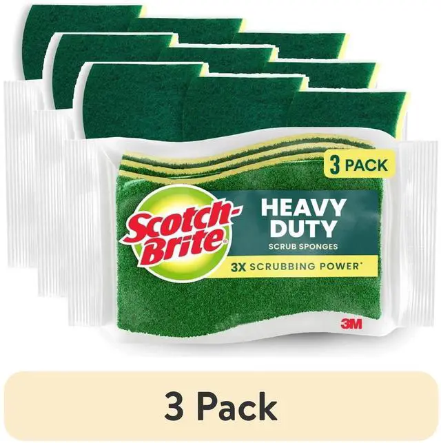 Main image of (3 pack) Scotch-Brite Heavy Duty Cleaning Scrub Sponge, 3 Dish Sponges