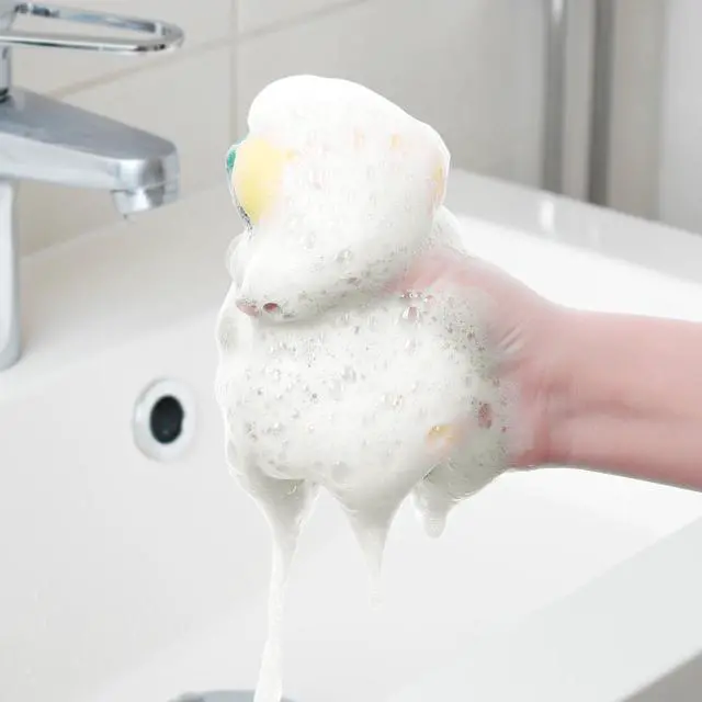 Alt view image 5 of 6 - Unique Bargains Kitchen Cleaning Sponge Non-Scratch Scrub Sponges Green 3 Pcs