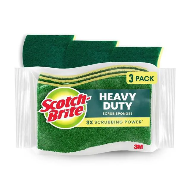 Alt view image 2 of 7 - (3 pack) Scotch-Brite Heavy Duty Cleaning Scrub Sponge, 3 Dish Sponges