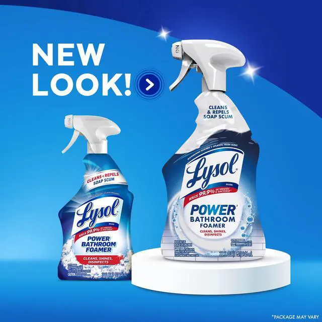 Alt view image 7 of 7 - Lysol Power Foaming Bathroom Cleaner, Multipurpose Cleaner & Disinfectant Spray, Household Cleaning Supplies, for Bathtub, Tile, Sink & Shower, Zero Bleach, 32 fl oz