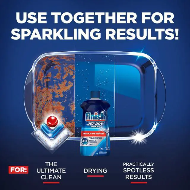 Alt view image 4 of 7 - Finish Jet-Dry Rinse Aid, Dishwasher Rinse Agent and Drying Agent, 8.45 fl oz