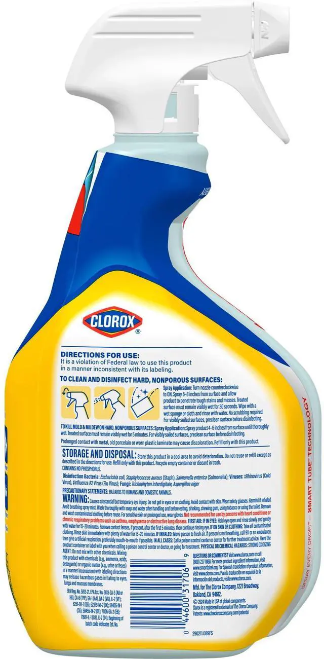 Alt view image 7 of 7 - Clorox Bleach Foamer Bathroom and Shower Cleaner Spray, Crisp Lemon, 30 fl oz