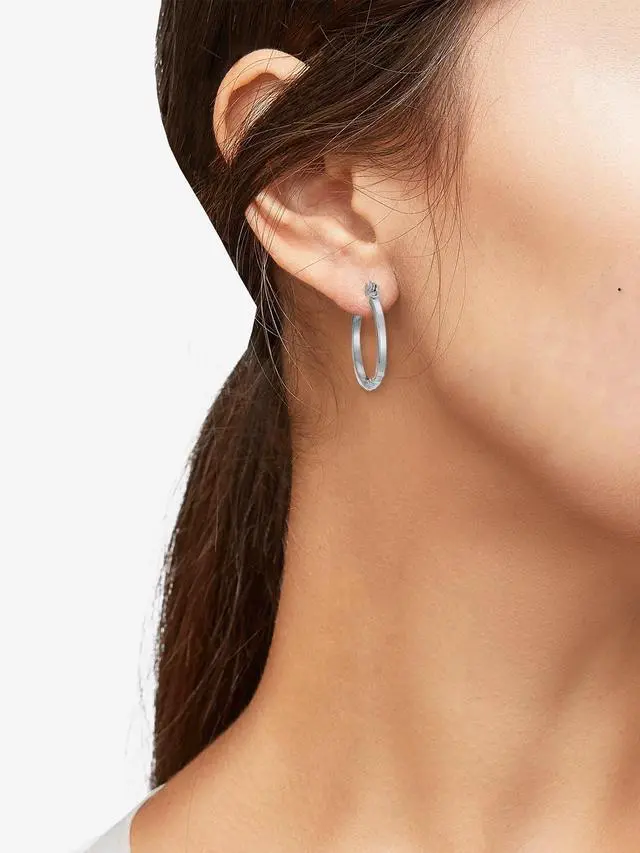Alt view image 2 of 5 - Time And Tru Essentials Multi Ear Silver Hoop Earrings, 6 Pack