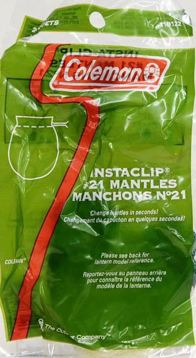 Alt view image 3 of 6 - (2 pack) Coleman Insta-Clip #21 Wire Mantles for Coleman Kerosene Lanterns, 2-Pack, Green