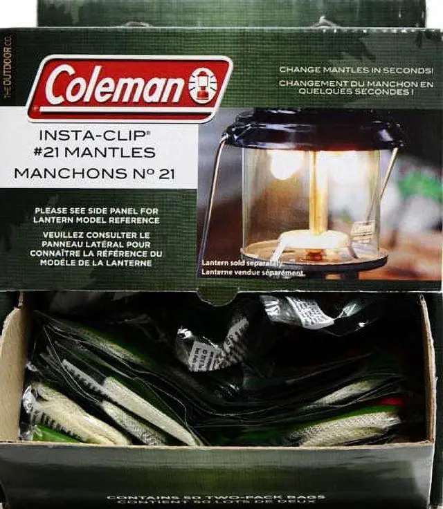 Alt view image 6 of 6 - (2 pack) Coleman Insta-Clip #21 Wire Mantles for Coleman Kerosene Lanterns, 2-Pack, Green