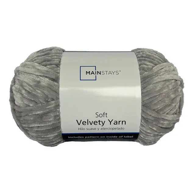 Alt view image 6 of 6 - Mainstays Soft Velvety Yarn, 315 yd, 10.5 oz, Grey, 100% Polyester