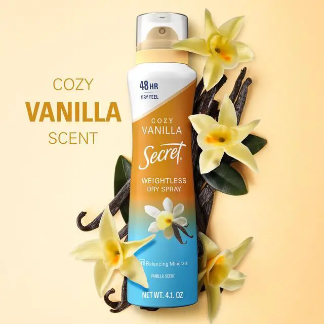 Main image of Secret Dry Spray Antiperspirant Deodorant, Vanilla and Argan Oil, 4.1 oz