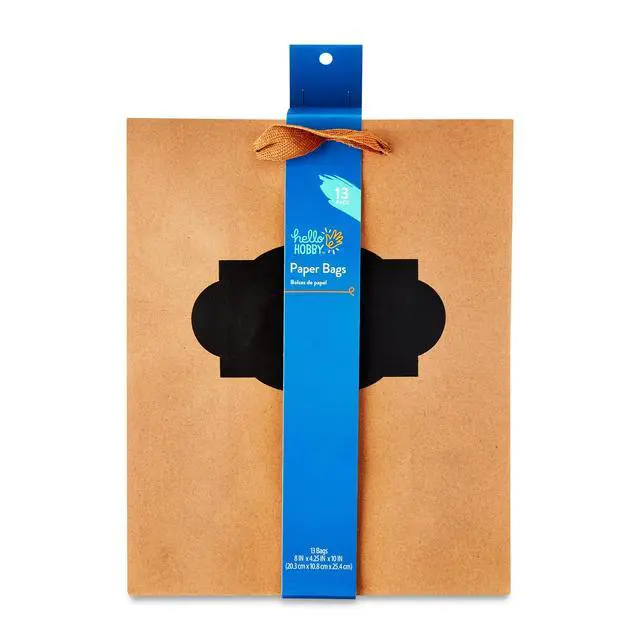 Alt view image 6 of 7 - Hello Hobby Kraft Gift Bags with Chalk Label, 8" x 10", 13 Large Favor Bags