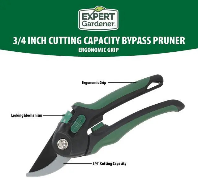 Main image of Expert Gardener Bypass Pruner, 3/4-inch Cutting Capacity