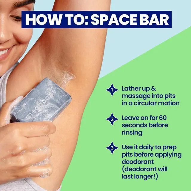 Alt view image 3 of 5 - Megababe Space Bar Underarm Bar Soap with Detoxifying Charcoal for Odor Control, 3.5 oz