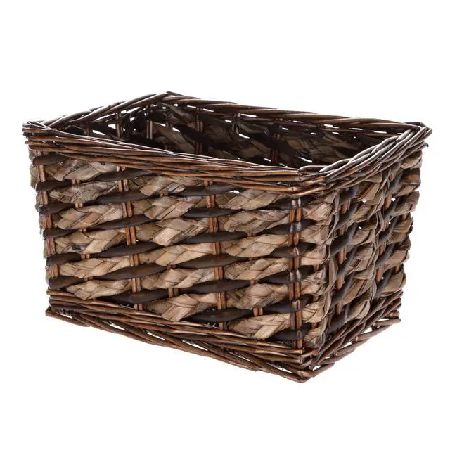 Alt view image 4 of 7 - Mainstays Brown Rectangle Willow & Rush Basket