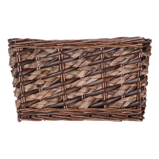 Alt view image 7 of 7 - Mainstays Brown Rectangle Willow & Rush Basket