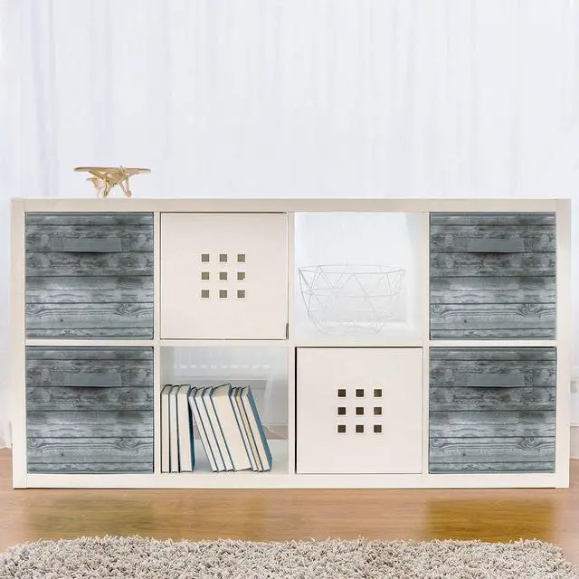 Alt view image 5 of 7 - Sorbus Foldable Storage Bins - 11" Collapsible Wood-Look Fabric Cubes with Handle for Clothes & Toys, Gray