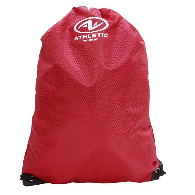 Alt view image 6 of 6 - Athletic Works Unisex 11L Adult Fitness Gym Cinch Sack Backpack, Red
