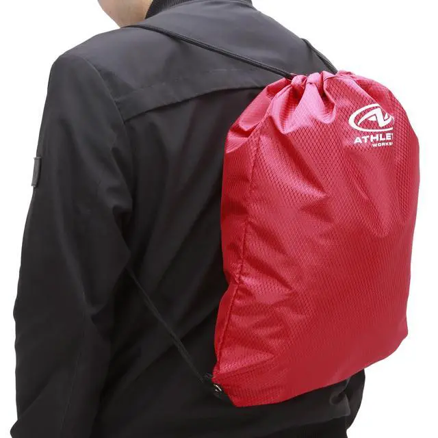 Alt view image 5 of 6 - Athletic Works Unisex 11L Adult Fitness Gym Cinch Sack Backpack, Red