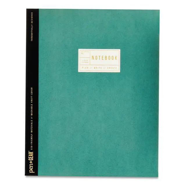 Alt view image 5 of 5 - Pen+Gear Brand Green Kraft Paper Notebook, 8.03 x 10", 160 Ruled Pages