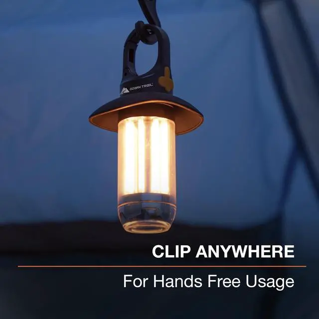 Alt view image 2 of 6 - Ozark Trail 250-Lumen Rechargeable Electric Camping Lantern, Mini Filament Lantern and Flashlight