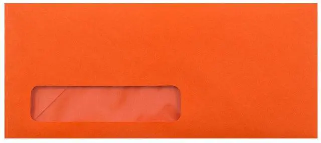 Alt view image 3 of 3 - JAM Paper No. 10 Window Envelopes, 4 1/8 x 9 1/2, Orange, 25/Pack
