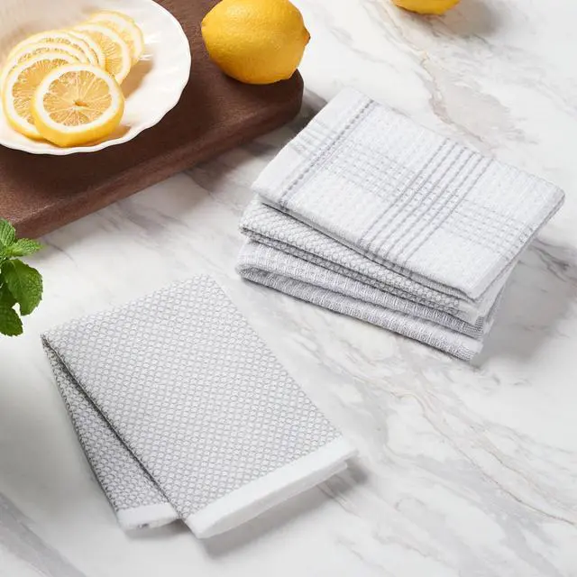Alt view image 5 of 5 - Better Homes & Gardens 4 Pack Oversized Dishcloth Set, Soft Silver