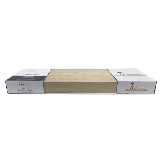 Alt view image 2 of 6 - Mainstays Natural 18" Wood Floating Shelf