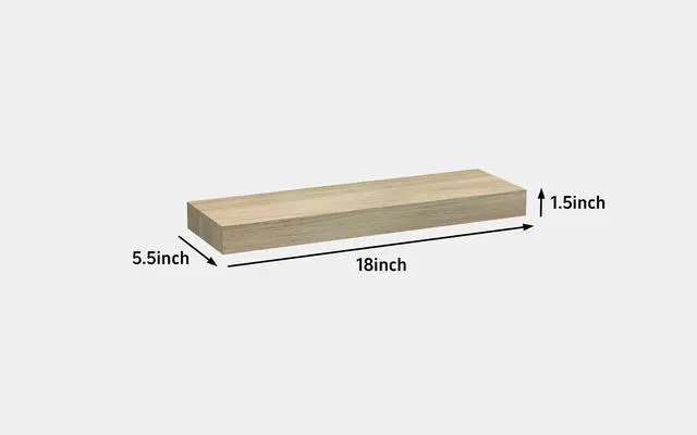 Alt view image 4 of 6 - Mainstays Natural 18" Wood Floating Shelf